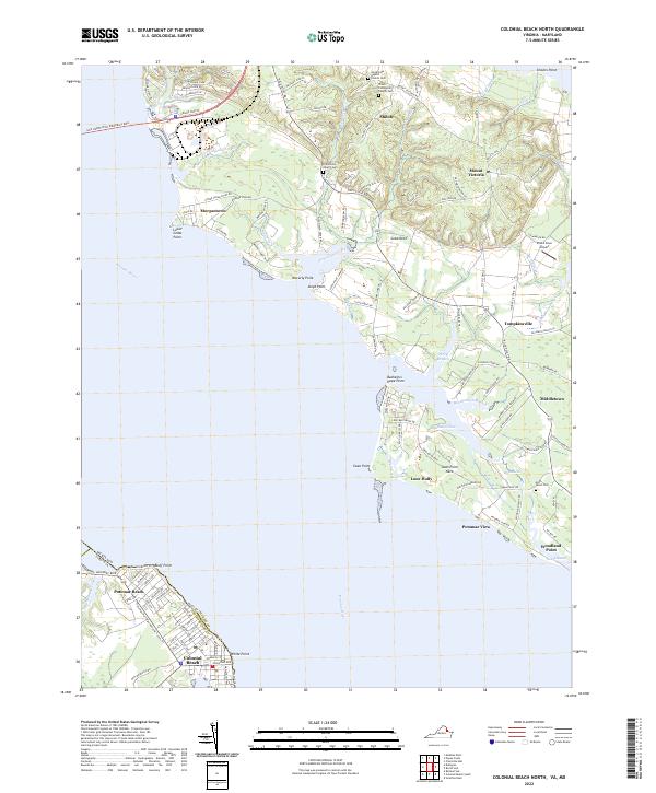 US Topo 7.5-minute map for Colonial Beach North VAMD