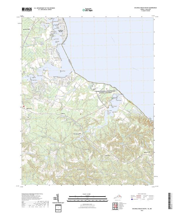 US Topo 7.5-minute map for Colonial Beach South VAMD