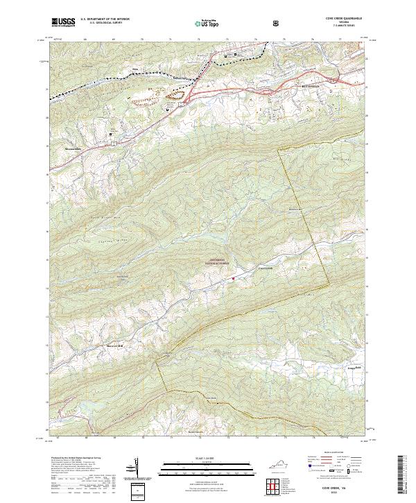 US Topo 7.5-minute map for Cove Creek VA