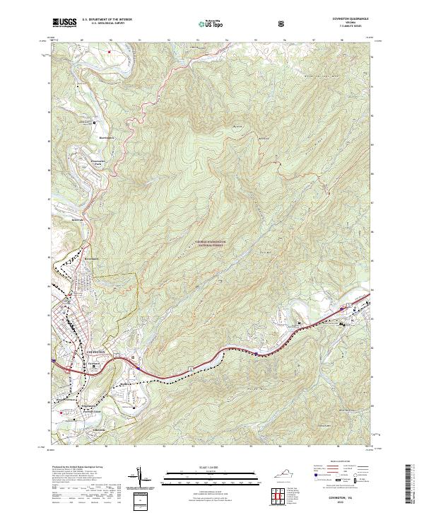 US Topo 7.5-minute map for Covington VA