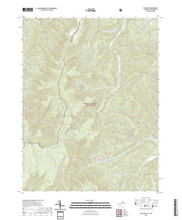 US Topo 7.5-minute map for Cow Knob VAWV