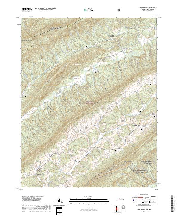 US Topo 7.5-minute map for Craig Springs VAWV