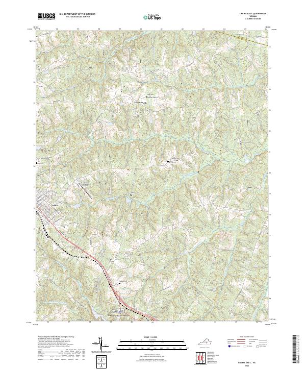 US Topo 7.5-minute map for Crewe East VA