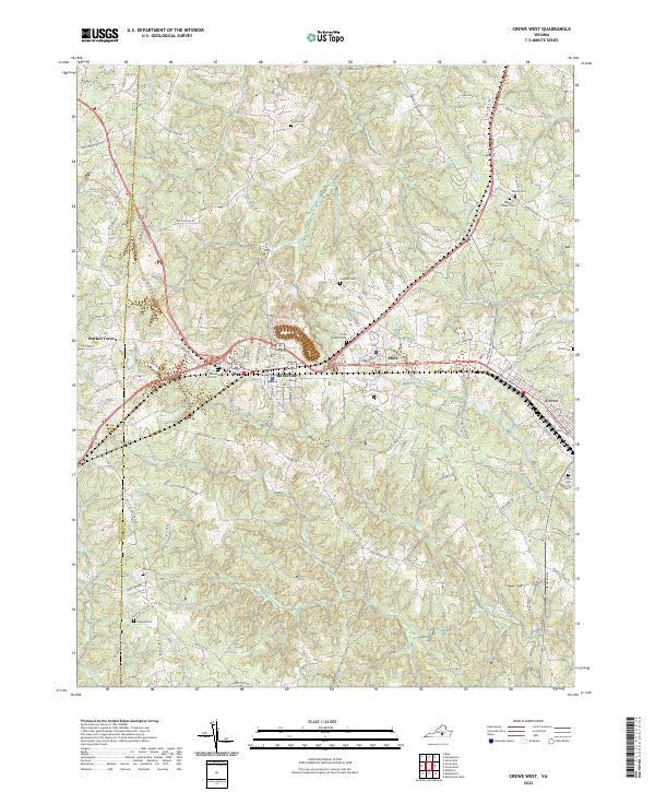 US Topo 7.5-minute map for Crewe West VA