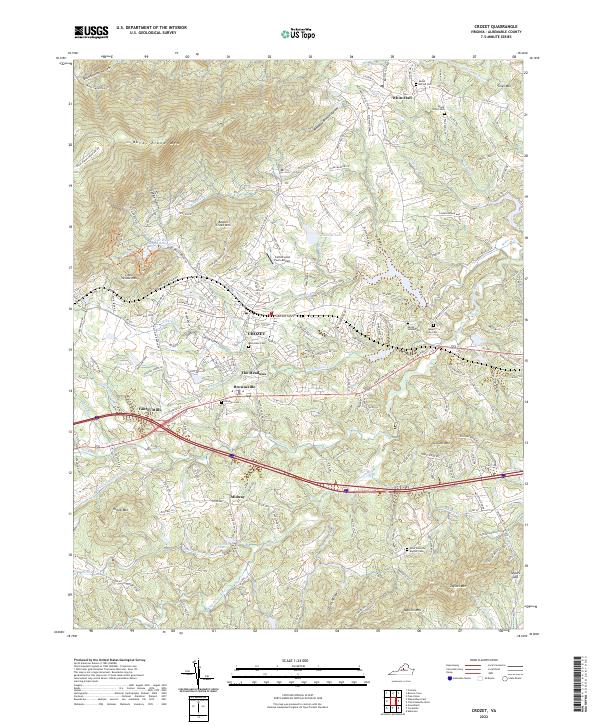 US Topo 7.5-minute map for Crozet VA