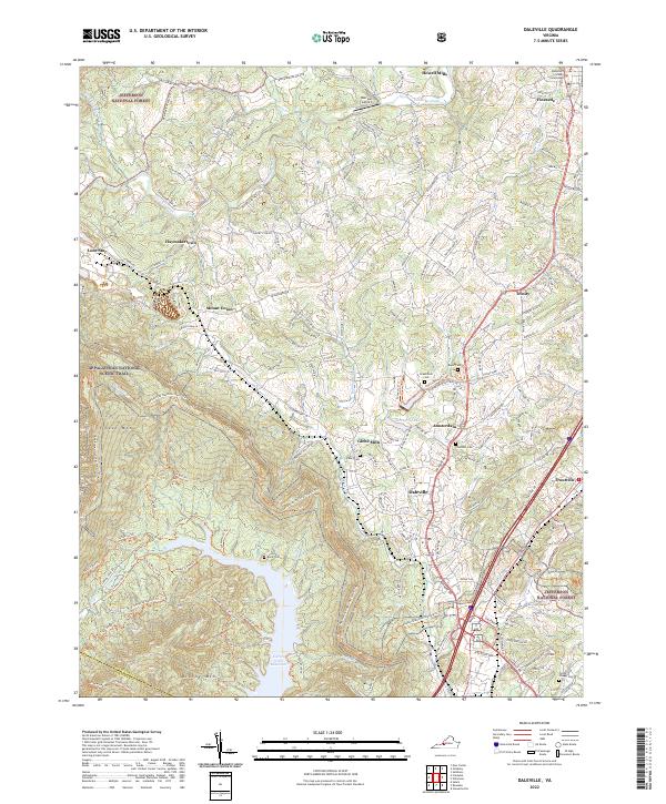 US Topo 7.5-minute map for Daleville VA