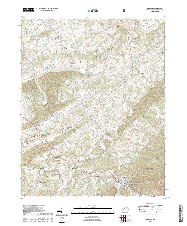 US Topo 7.5-minute map for Damascus VA