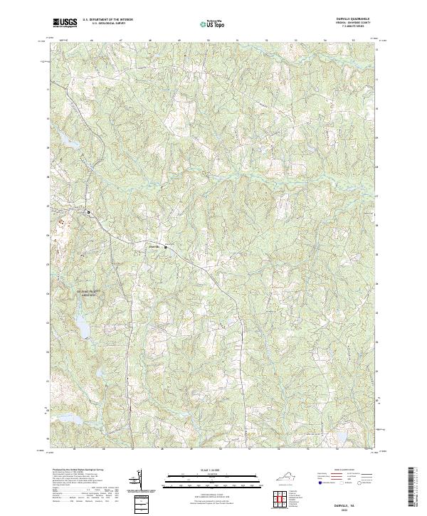 US Topo 7.5-minute map for Darvills VA