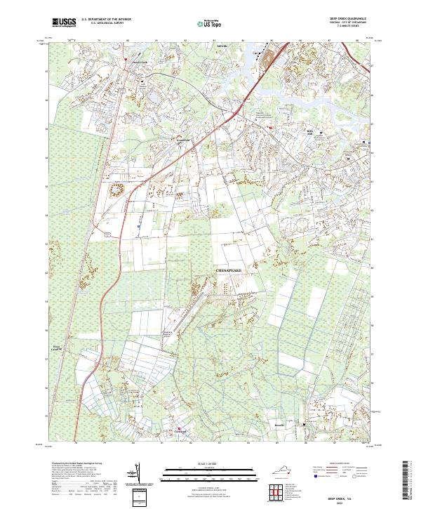 US Topo 7.5-minute map for Deep Creek VA