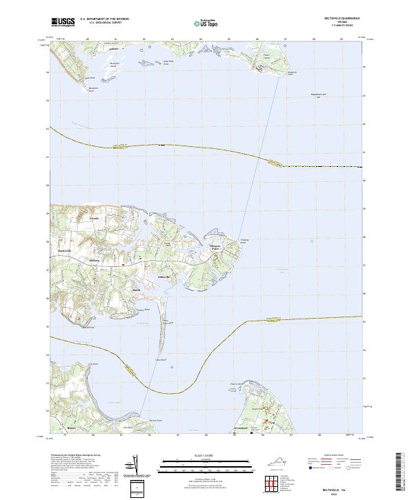 US Topo 7.5-minute map for Deltaville VA