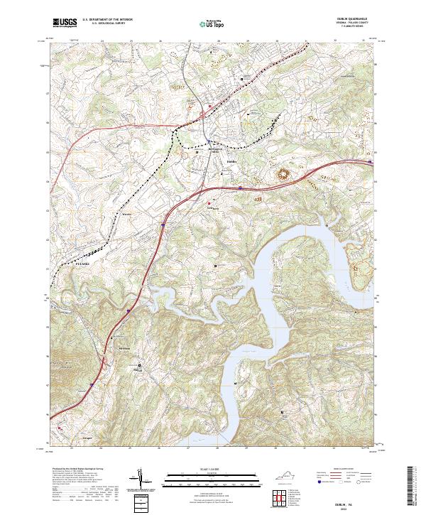 US Topo 7.5-minute map for Dublin VA