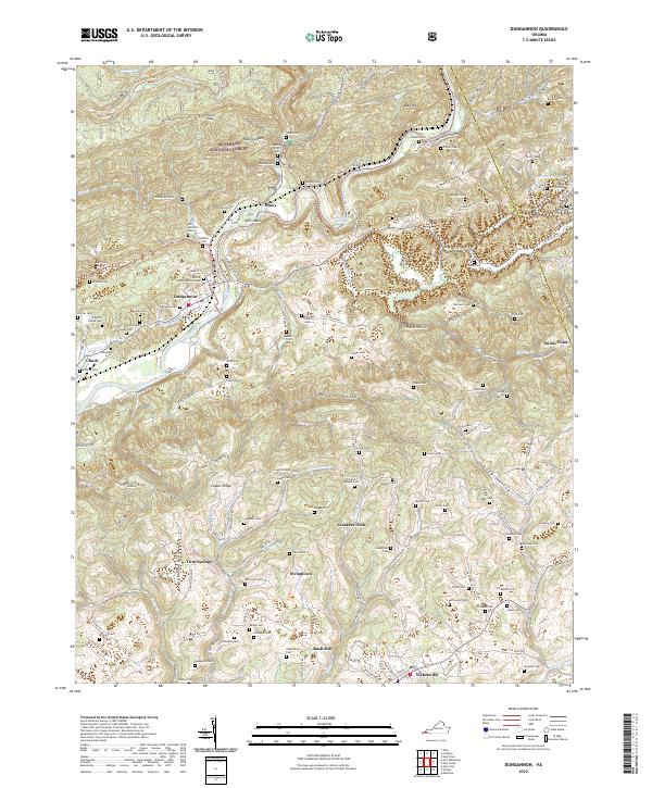 US Topo 7.5-minute map for Dungannon VA