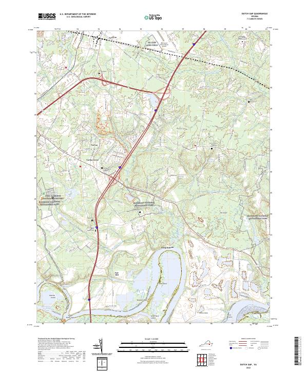 US Topo 7.5-minute map for Dutch Gap VA