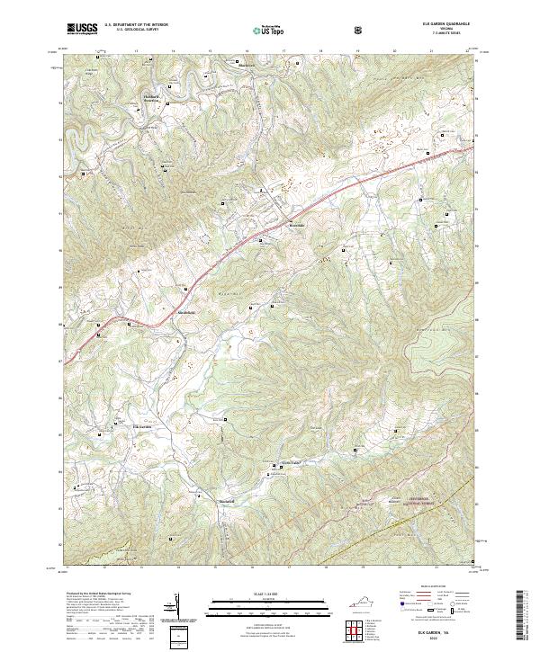 US Topo 7.5-minute map for Elk Garden VA