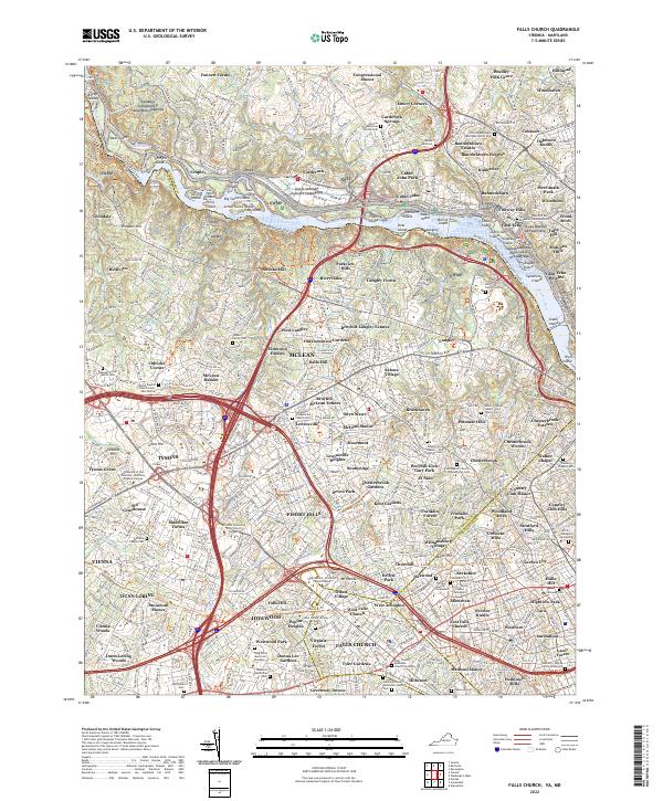 US Topo 7.5-minute map for Falls Church VAMD