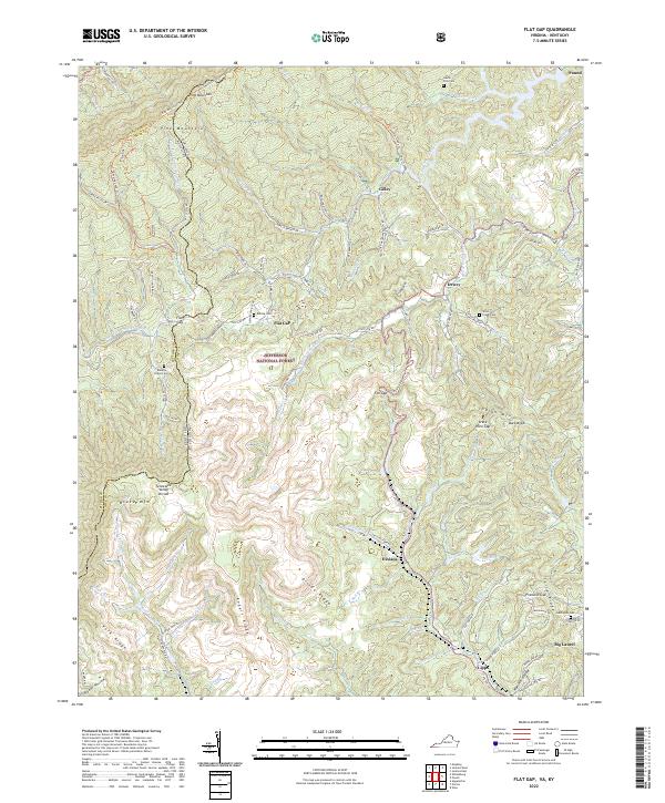 US Topo 7.5-minute map for Flat Gap VAKY