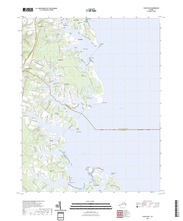 US Topo 7.5-minute map for Fleets Bay VA