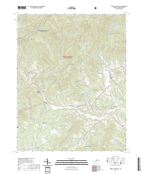 US Topo 7.5-minute map for Forks of Buffalo VA