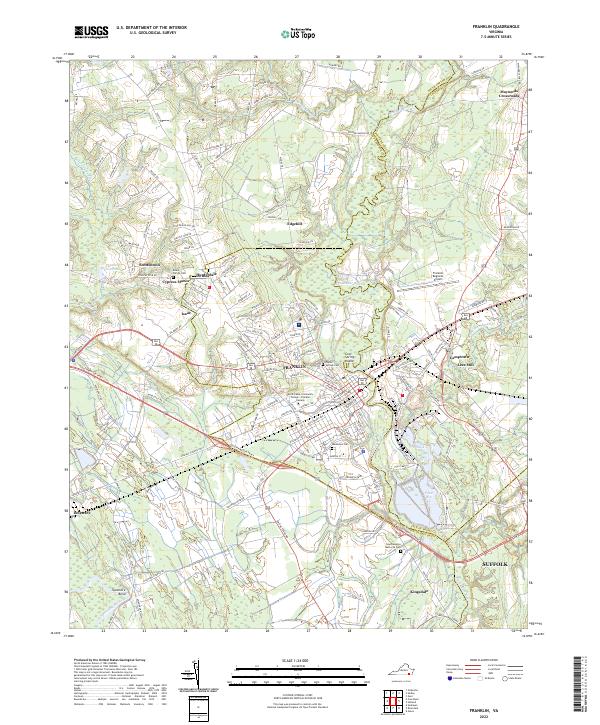 US Topo 7.5-minute map for Franklin VA