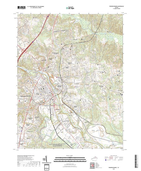 US Topo 7.5-minute map for Fredericksburg VA