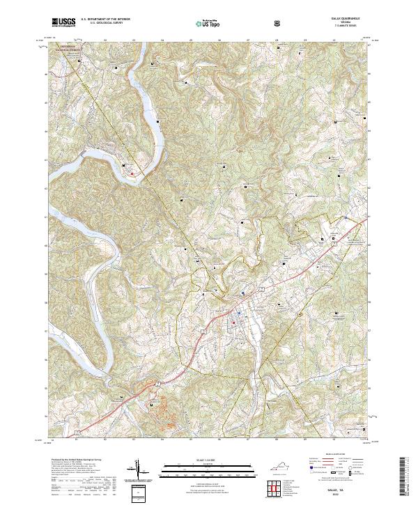 US Topo 7.5-minute map for Galax VA