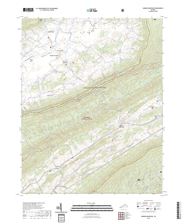 US Topo 7.5-minute map for Garden Mountain VA