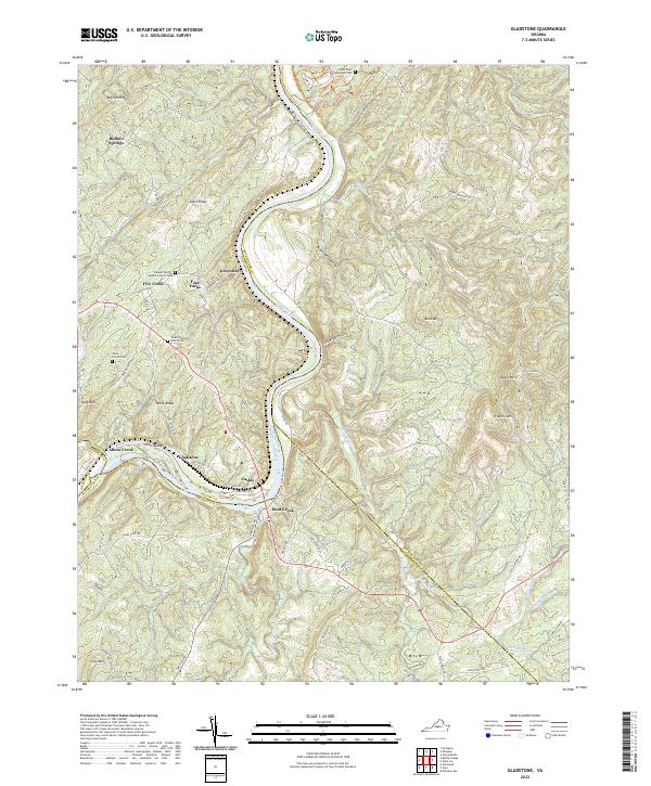 US Topo 7.5-minute map for Gladstone VA