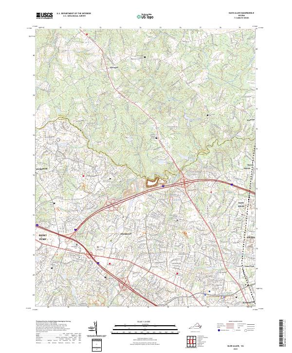 US Topo 7.5-minute map for Glen Allen VA