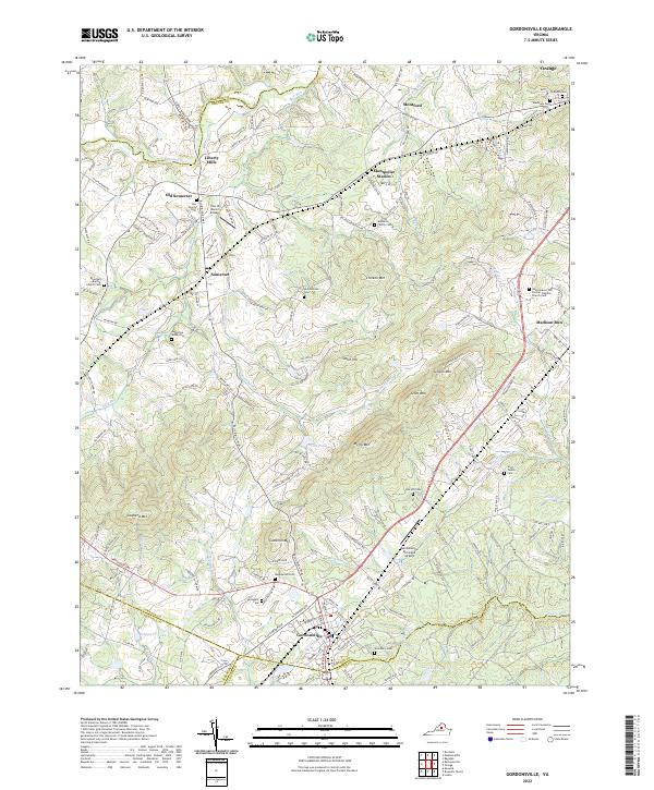 US Topo 7.5-minute map for Gordonsville VA