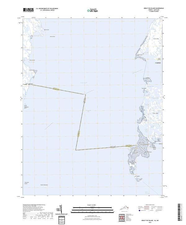 US Topo 7.5-minute map for Great Fox Island VAMD