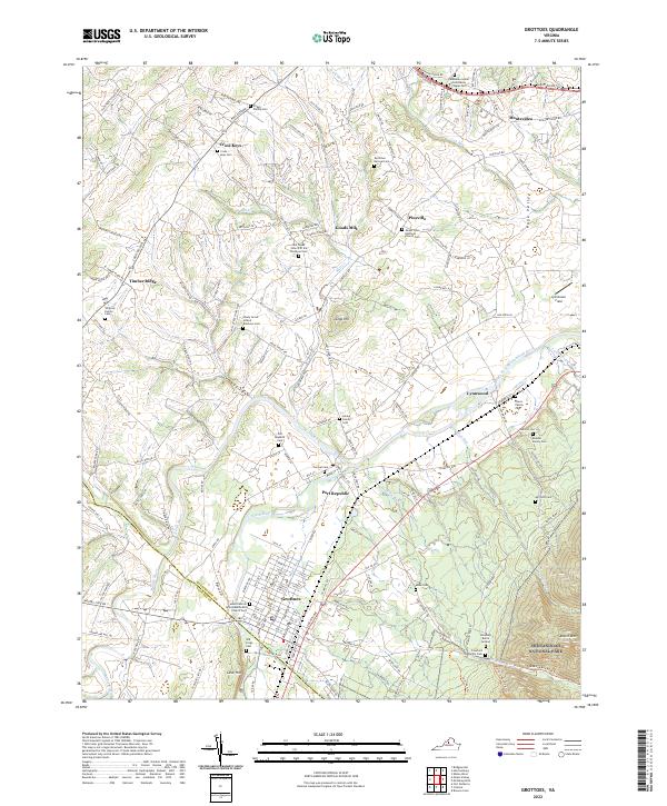 US Topo 7.5-minute map for Grottoes VA