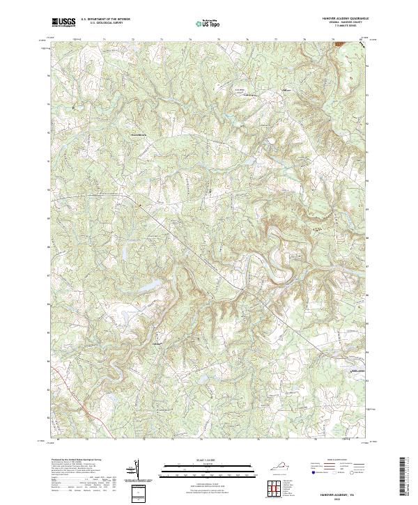 US Topo 7.5-minute map for Hanover Academy VA