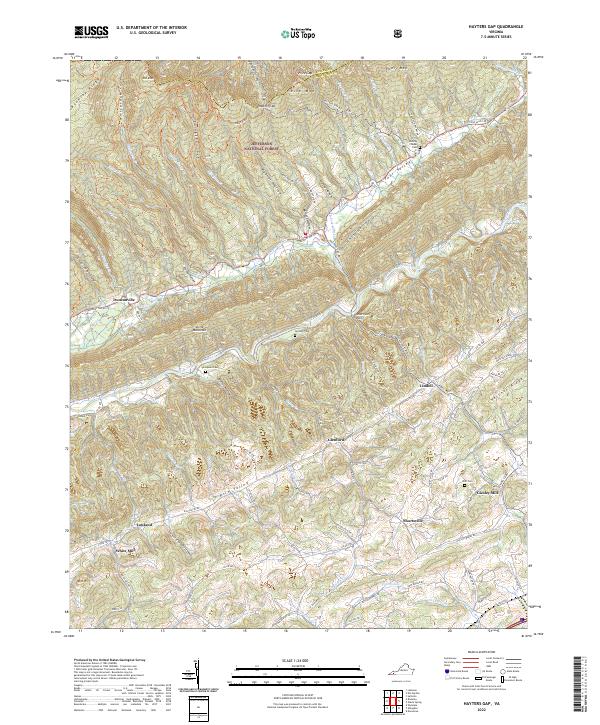 US Topo 7.5-minute map for Hayters Gap VA
