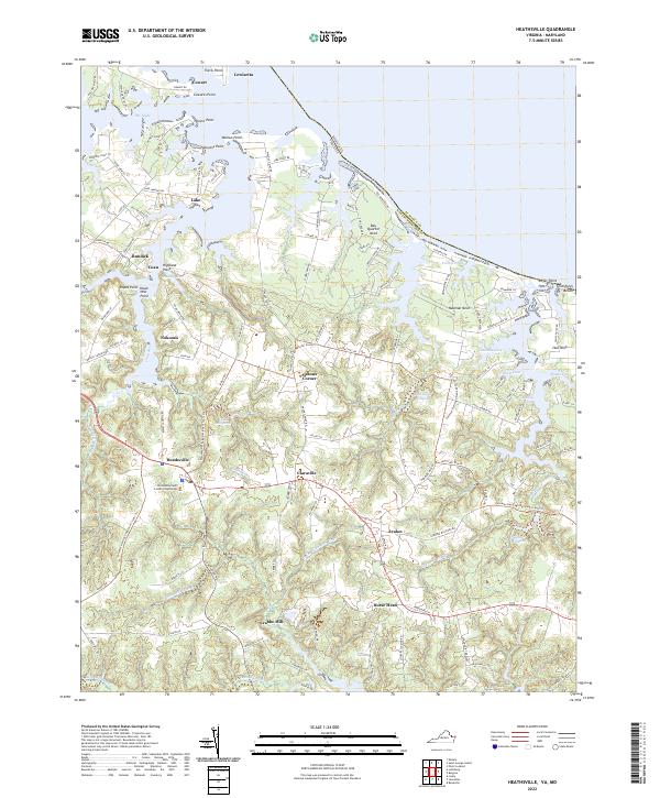 US Topo 7.5-minute map for Heathsville VAMD