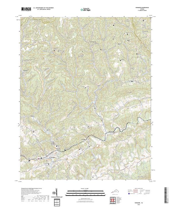 US Topo 7.5-minute map for Honaker VA