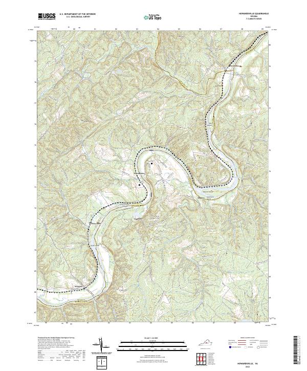 US Topo 7.5-minute map for Howardsville VA