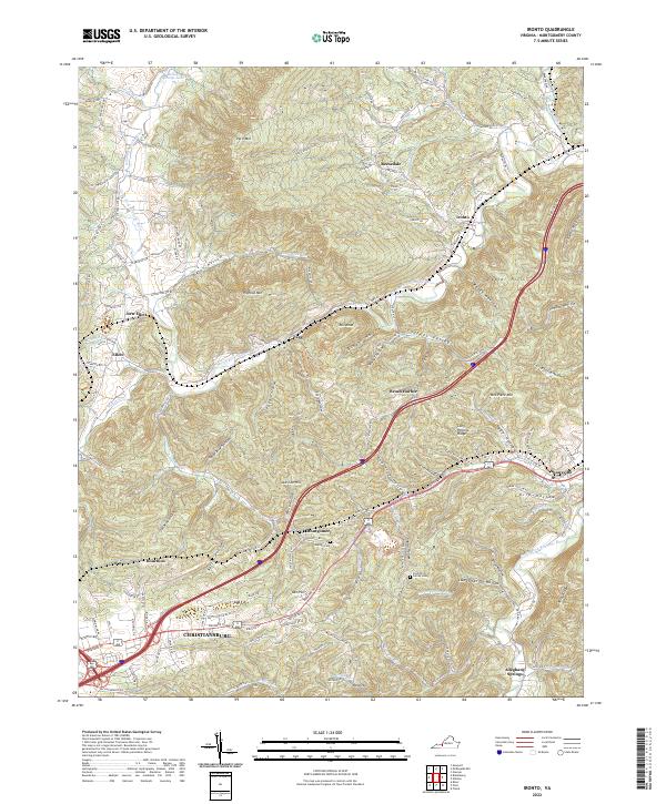 US Topo 7.5-minute map for Ironto VA