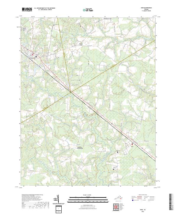 US Topo 7.5-minute map for Ivor VA