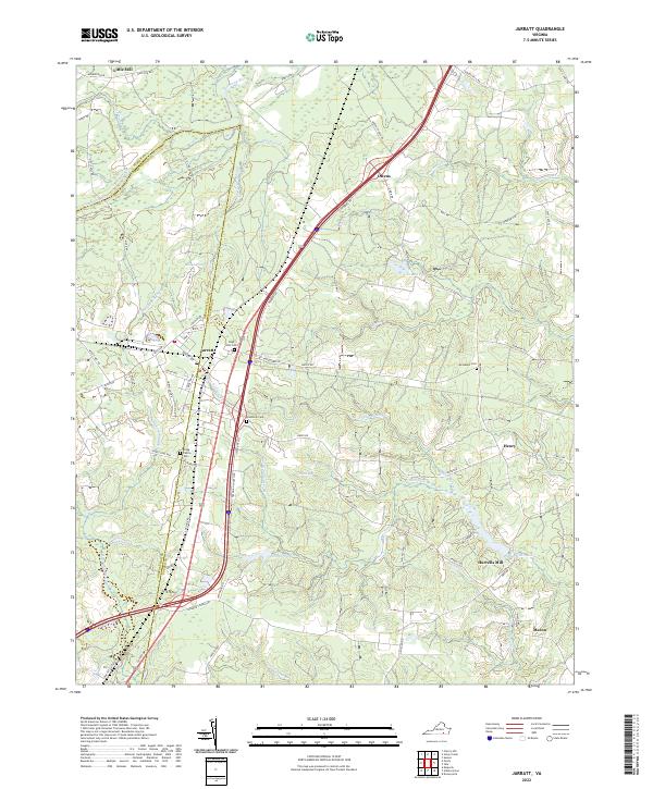 US Topo 7.5-minute map for Jarratt VA