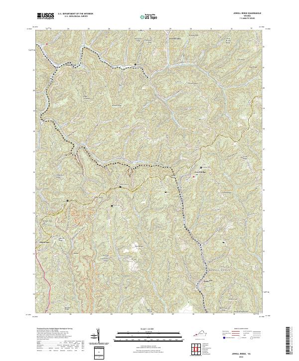 US Topo 7.5-minute map for Jewell Ridge VA