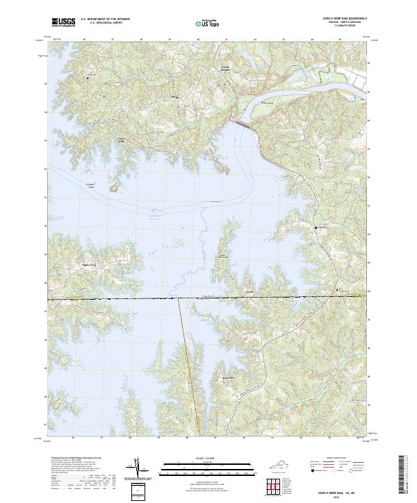 US Topo 7.5-minute map for John H Kerr Dam VANC