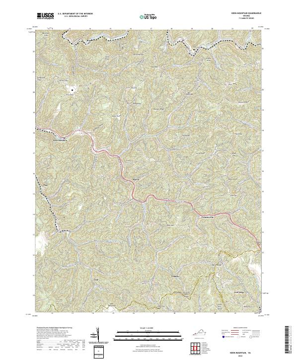 US Topo 7.5-minute map for Keen Mountain VA