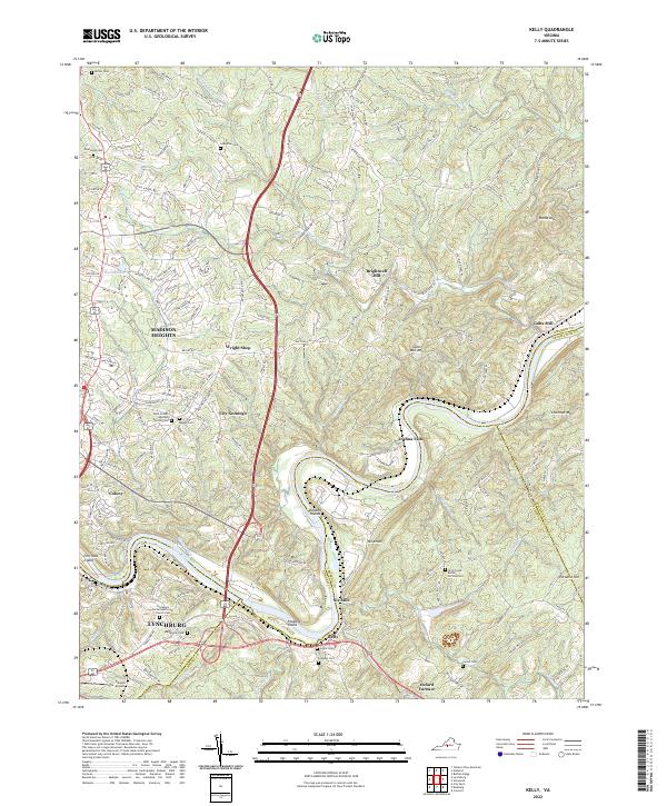 US Topo 7.5-minute map for Kelly VA