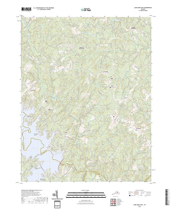 US Topo 7.5-minute map for Lake Anna East VA