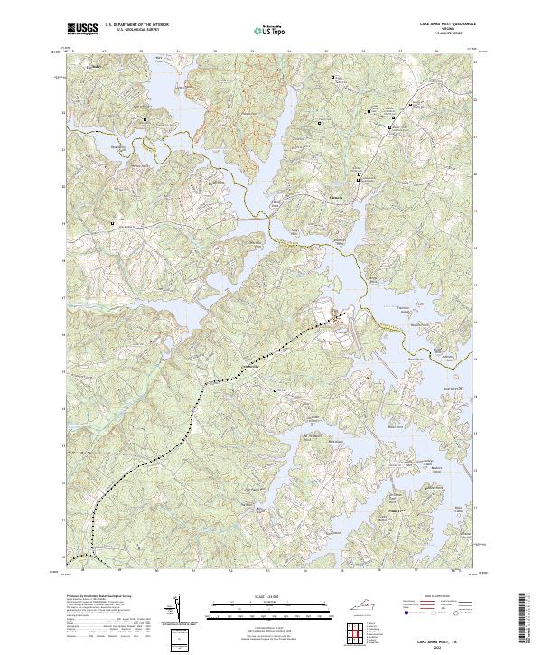 US Topo 7.5-minute map for Lake Anna West VA