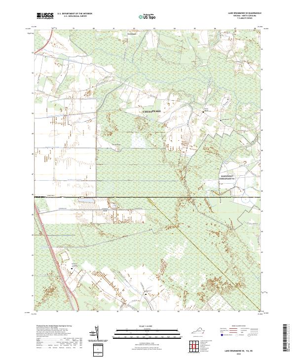 US Topo 7.5-minute map for Lake Drummond SE VANC