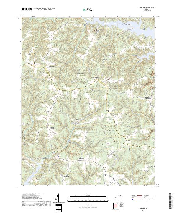 US Topo 7.5-minute map for Lancaster VA