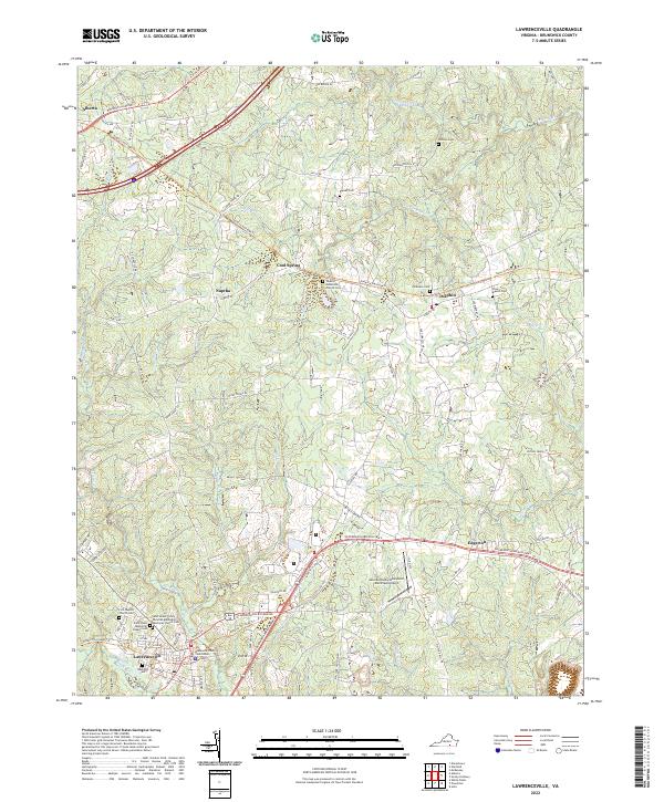 US Topo 7.5-minute map for Lawrenceville VA