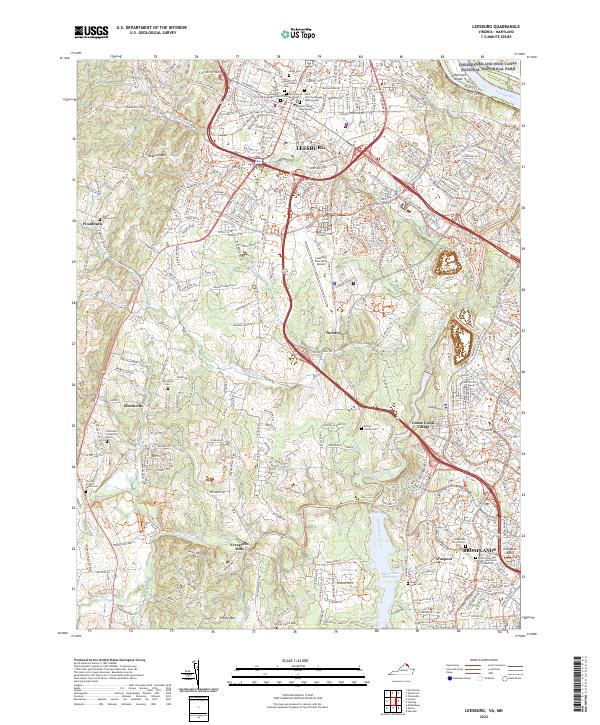 US Topo 7.5-minute map for Leesburg VAMD