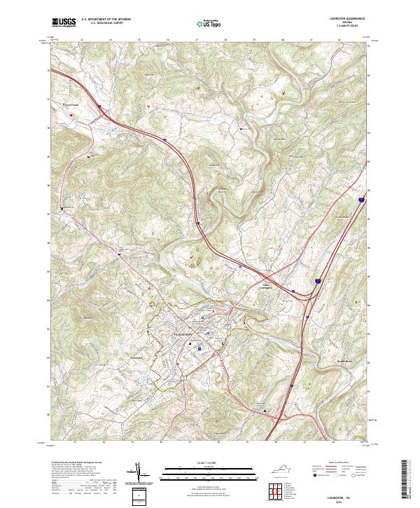 US Topo 7.5-minute map for Lexington VA